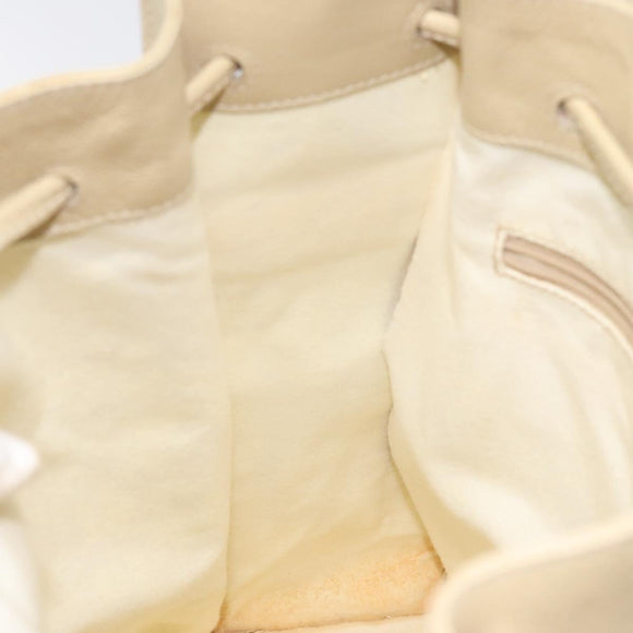 GUCCI Shoulder Bag Leather Beige Auth ti2881