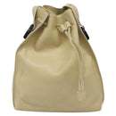 GUCCI Shoulder Bag Leather Beige Auth ti2881-13
