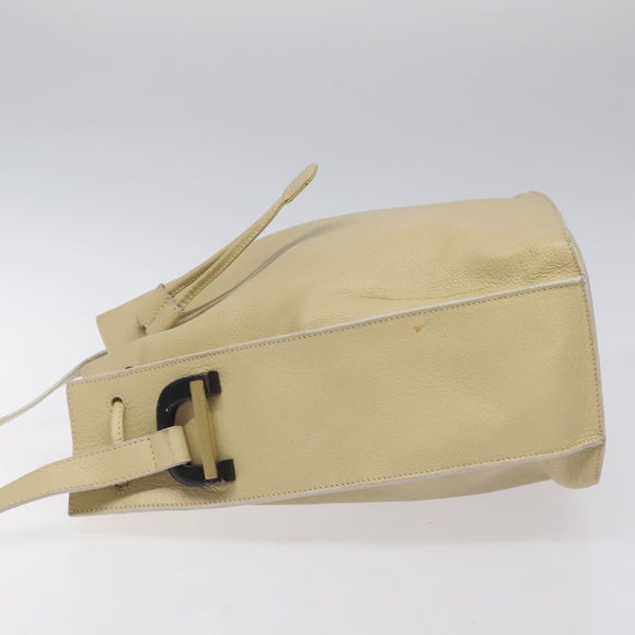 GUCCI Shoulder Bag Leather Beige Auth ti2881