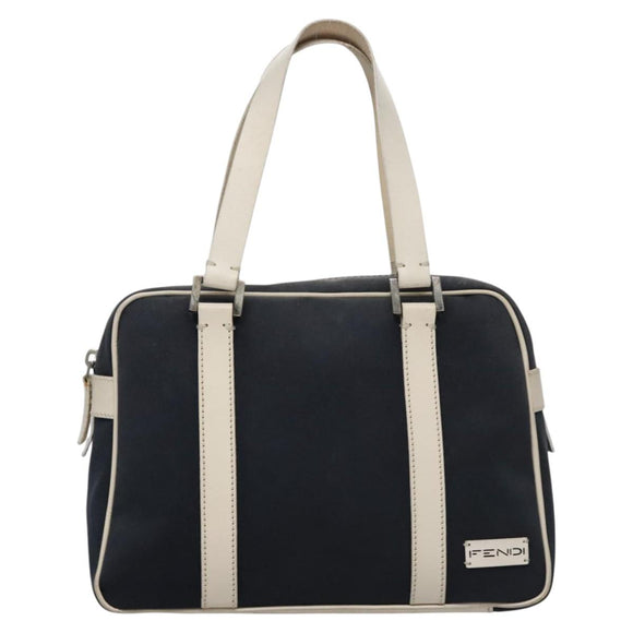 FENDI Hand Bag Canvas Navy Auth ti2885