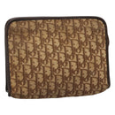 Christian Dior Trotter Canvas Clutch Bag Brown Auth ti2891-1