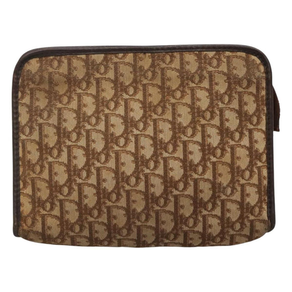 Christian Dior Trotter Canvas Clutch Bag Brown Auth ti2891
