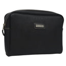 Christian Dior Honeycomb Canvas Clutch Bag PVC Leather Black Silver Auth ti2892-1