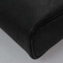 Christian Dior Honeycomb Canvas Clutch Bag PVC Leather Black Silver Auth ti2892-16