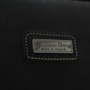 Christian Dior Honeycomb Canvas Clutch Bag PVC Leather Black Silver Auth ti2892-9