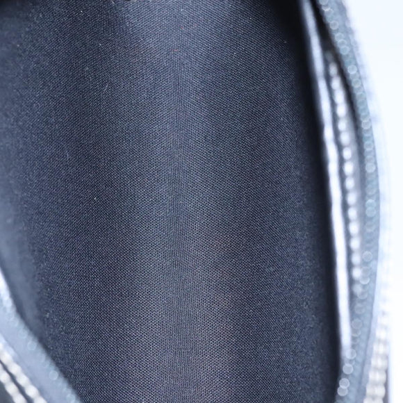 Christian Dior Honeycomb Canvas Clutch Bag PVC Leather Black Silver Auth ti2892