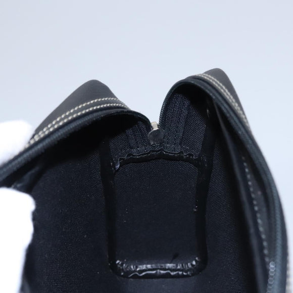 Christian Dior Honeycomb Canvas Clutch Bag PVC Leather Black Silver Auth ti2892
