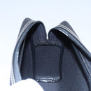 Christian Dior Honeycomb Canvas Clutch Bag PVC Leather Black Silver Auth ti2892-12