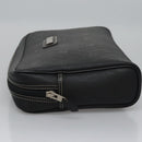 Christian Dior Honeycomb Canvas Clutch Bag PVC Leather Black Silver Auth ti2892-4