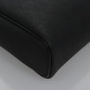 Christian Dior Honeycomb Canvas Clutch Bag PVC Leather Black Silver Auth ti2892-7