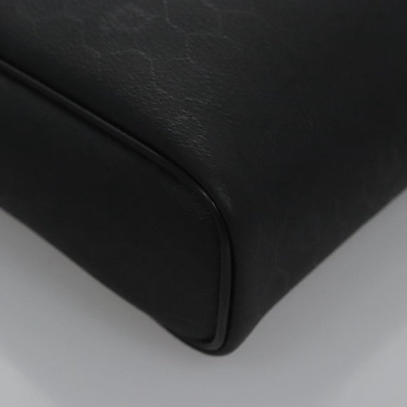 Christian Dior Honeycomb Canvas Clutch Bag PVC Leather Black Silver Auth ti2892