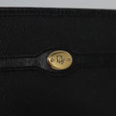 Christian Dior Honeycomb Canvas Clutch Bag PVC Leather Black Gold Auth ti2893-9