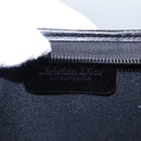Christian Dior Honeycomb Canvas Clutch Bag PVC Leather Black Gold Auth ti2893-10