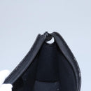Christian Dior Honeycomb Canvas Clutch Bag PVC Leather Black Gold Auth ti2893-12