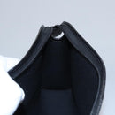 Christian Dior Honeycomb Canvas Clutch Bag PVC Leather Black Gold Auth ti2893-17