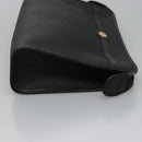 Christian Dior Honeycomb Canvas Clutch Bag PVC Leather Black Gold Auth ti2893-3