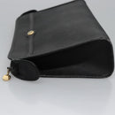 Christian Dior Honeycomb Canvas Clutch Bag PVC Leather Black Gold Auth ti2893-4