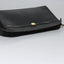 Christian Dior Honeycomb Canvas Clutch Bag PVC Leather Black Gold Auth ti2893-5