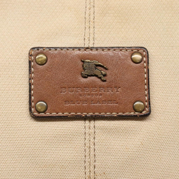 BURBERRY Blue Label Shoulder Bag Canvas Beige Auth ti2894