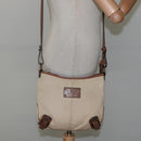 BURBERRY Blue Label Shoulder Bag Canvas Beige Auth ti2894-21