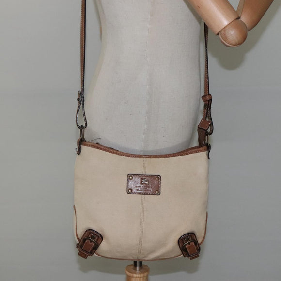 BURBERRY Blue Label Shoulder Bag Canvas Beige Auth ti2894