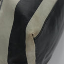 BURBERRY Blue Label  Coated Canvas Black White Auth ti2895-8