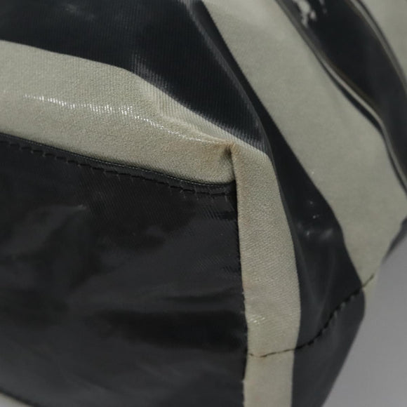 BURBERRY Blue Label  Coated Canvas Black White Auth ti2895