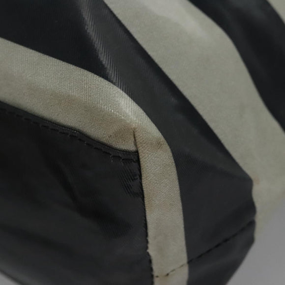 BURBERRY Blue Label  Coated Canvas Black White Auth ti2895