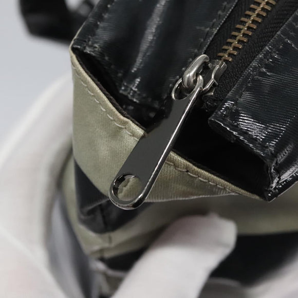 BURBERRY Blue Label  Coated Canvas Black White Auth ti2895