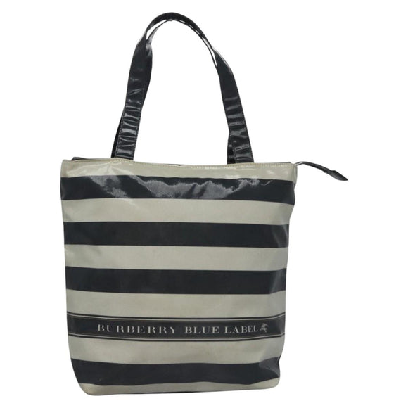 BURBERRY Blue Label  Coated Canvas Black White Auth ti2895