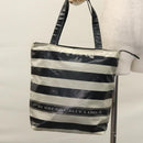 BURBERRY Blue Label  Coated Canvas Black White Auth ti2895-23
