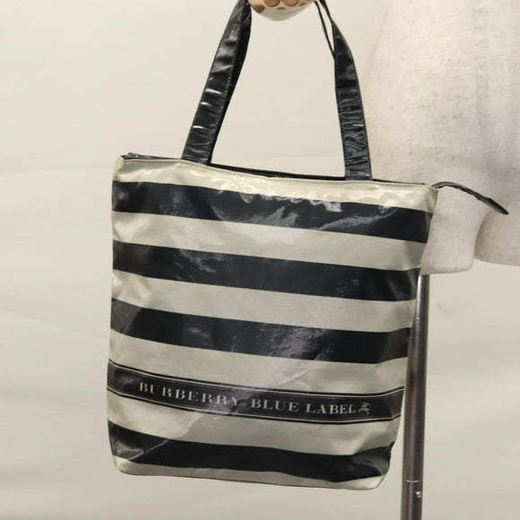 BURBERRY Blue Label  Coated Canvas Black White Auth ti2895