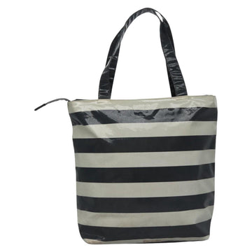 BURBERRY Blue Label  Coated Canvas Black White Auth ti2895 - 0