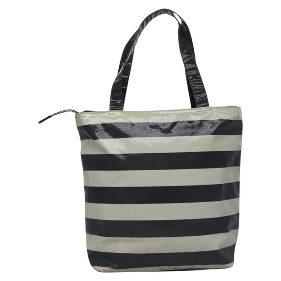 BURBERRY Blue Label  Coated Canvas Black White Auth ti2895