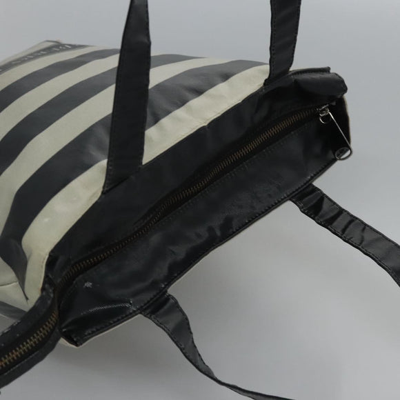 BURBERRY Blue Label  Coated Canvas Black White Auth ti2895