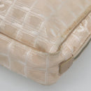 CHANEL New Travel line Hand Bag Nylon Beige CC Auth ti2897-14