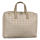 CHANEL New Travel line Hand Bag Nylon Beige CC Auth ti2897-1