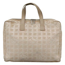 CHANEL New Travel line Hand Bag Nylon Beige CC Auth ti2897-2