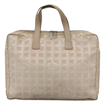 CHANEL New Travel line Hand Bag Nylon Beige CC Auth ti2897 - 0