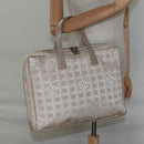 CHANEL New Travel line Hand Bag Nylon Beige CC Auth ti2897-22