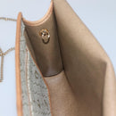 Christian Dior Honeycomb Canvas Chain Shoulder Bag PVC Leather Beige Auth ti2898-18