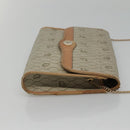 Christian Dior Honeycomb Canvas Chain Shoulder Bag PVC Leather Beige Auth ti2898-5