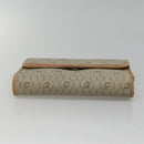 Christian Dior Honeycomb Canvas Chain Shoulder Bag PVC Leather Beige Auth ti2898-9