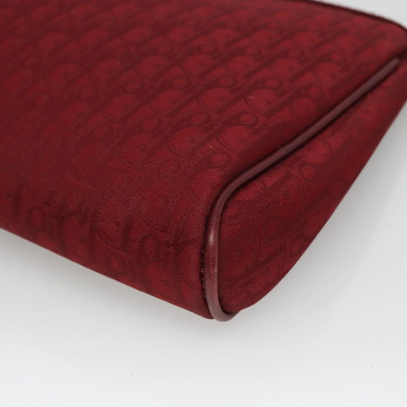 Christian Dior Trotter Canvas Clutch Bag Red Auth ti2899