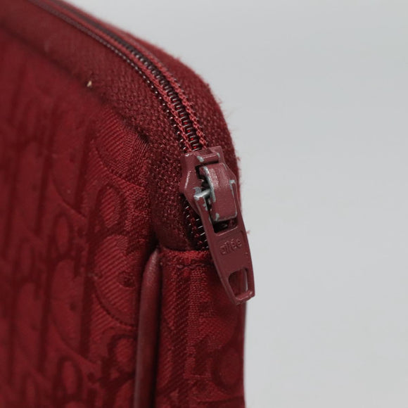 Christian Dior Trotter Canvas Clutch Bag Red Auth ti2899