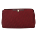 Christian Dior Trotter Canvas Clutch Bag Red Auth ti2899-13