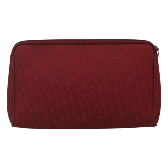Christian Dior Trotter Canvas Clutch Bag Red Auth ti2899