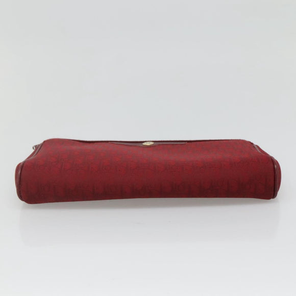 Christian Dior Trotter Canvas Clutch Bag Red Auth ti2899