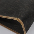 Christian Dior Honeycomb Canvas Clutch Bag PVC Leather Black Auth ti2901-15