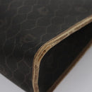 Christian Dior Honeycomb Canvas Clutch Bag PVC Leather Black Auth ti2901-16